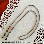 ✨ガーネット色SWAROVSKIの大人シックなメガネチェーン (オプション選択でマスクチェーンとの2WAYも作成可能です)