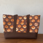 柴犬ベーグル柄のトートバッグ[茶色]