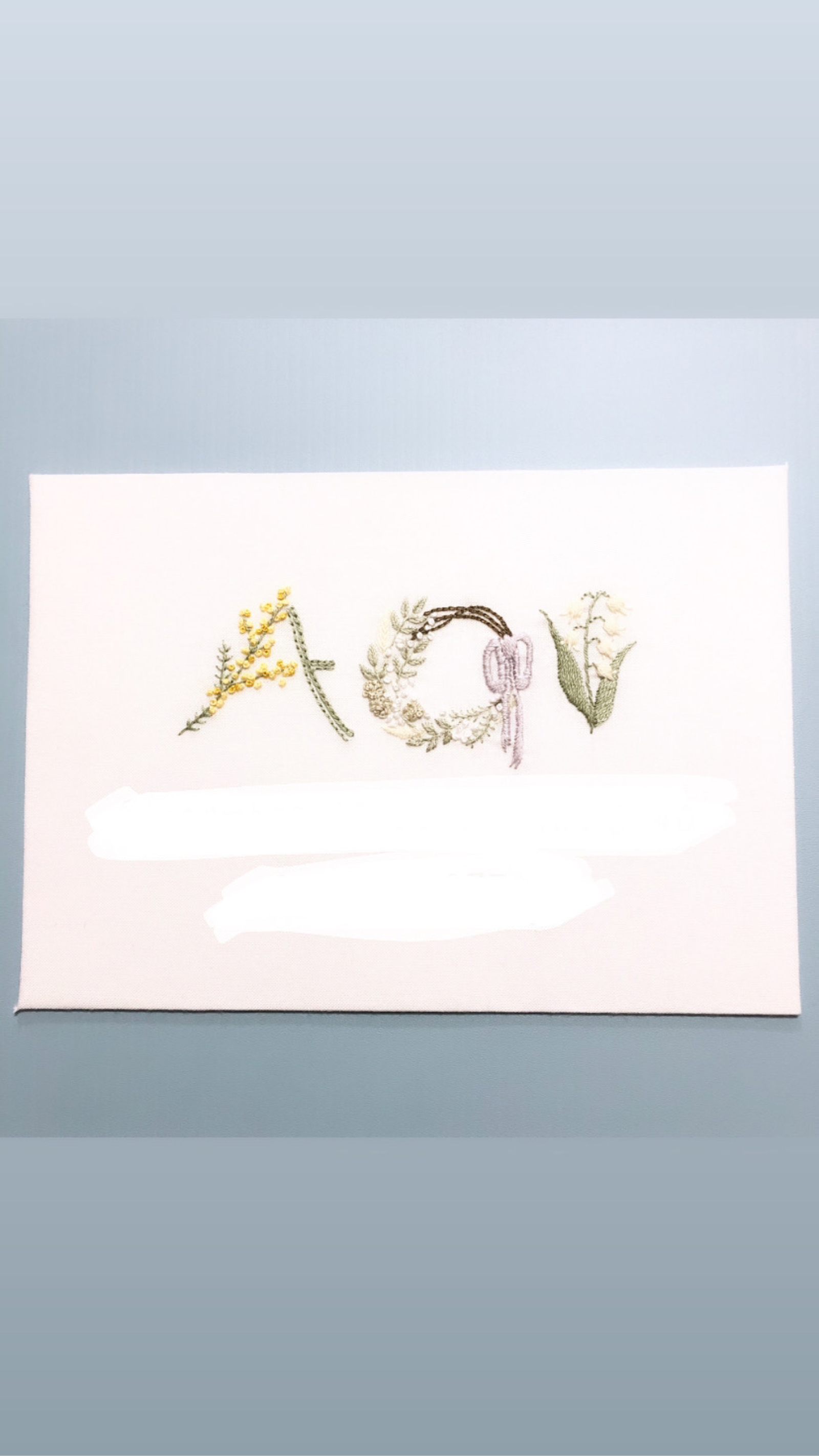 命名書　刺繍　A5サイズ　受注製作　ネームボード　ベビーボード　バースボード