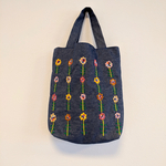 風車のお花の刺繍バッグ