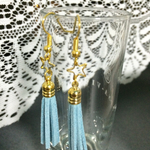 【SALE】タッセルと星のピアス(水色)