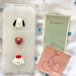 ハンドメイドのiPhoneケース(ハートのパーツ)
