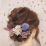パープル*プリザーブドフラワー*ドライフラワー髪飾り