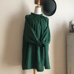 ベルギーLibeco社リネンGで作ったダブルフリル襟ギャザーチュニック
