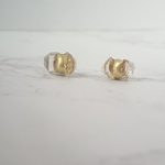 ハーキマーダイヤモンドの小さい金継ぎピアス