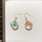 ハーバリウムピアス(お花･ピンクグリーン)