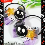 HAPPY HALLOWEEN🎃🆕スカル柄リボンのヘアゴム