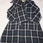 Lサイズ　ブラックウォッチWガーゼのワンピース　マフラー付き