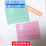 ☆即日発送☆キッズマスク/2枚で500円/未就園児～小学校低学年サイズ
