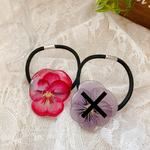 大きなビオラ押し花♡ヘアゴム 