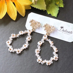 レディース✨リトルフラワーラウンドリース✨雫✨綺麗✨ハンドメイド お洒落  ピアス❤