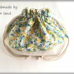 オーダー品☆巾着袋☆ブルー系　花柄　リバティ風　 女の子　巾着