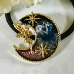 【日頃の感謝価格】ギャラクシー 海月の浮かぶ月　ヘアゴム  レジン