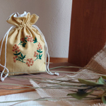 リース刺繍の贈り物(受注製作)　金木犀のリース