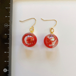 ハーバリウムのピアス(お花･赤)