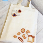 Cafe-sweets☆羊毛刺繍コットントート〜こんがりパン🍞🥐