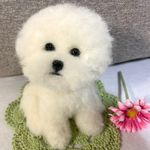 羊毛フェルト　ビションフリーゼ　　犬　　トイプードル　アフロ