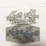 《専用出品です》ミナペルホネン《立体 布マスク》オデッセイ リネンにブルーの鳥  ハンドメイドマスク 他