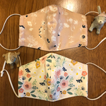 北欧風ピンクベージュフラワーマスク