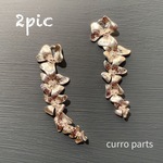 2pic☆シルバー5連フラワーパーツ☆No.72