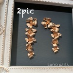 2pic☆ゴールド5連フラワーチャーム☆No.73