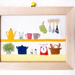 キッチン雑貨刺繍の壁飾り