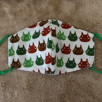 【再販】大人用立体マスク　J25 布マスク  カラフル　ねこ　×  ドット　ハンドメイド