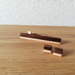 ♡彼とおそろいwoodピアス&ネクタイピンsetナチュラル♡