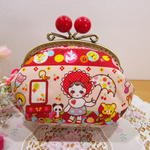 ◆◇レトロポップな可愛い花ちゃん がま口12㎝◇◆