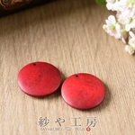 【天然素材】ウッドビーズ ラウンド ボルドー 約25ｍｍ 6個 ap005740×3