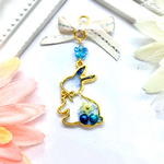 【SALE】花畑のうさぎ♡リボンチャーム　※バッグチャーム ・キーホルダー・ネックレス・ストラップからお選びいただけます。