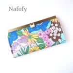 Retro flowers☆grey★口金長財布
