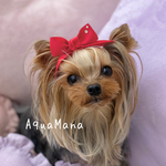 【 犬用　バレッタ 】 おしゃれ　トップノットペット　子供　ヘアアクセサリー　リボン　バレッタ　♡AquaMana♡