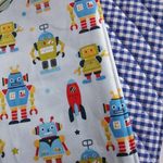 再販②水筒肩ひもカバー＊リバーシブル【ロボット×チェック】