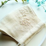M1IV 忘れな草の刺繍レースマスク 息がしやすい日本製 吸水速乾マスク 