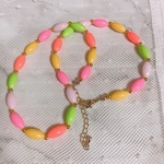 レトロビーズネックレス  オレンジイエロー