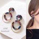 【EIMI】大人可愛い♡マーブルゴールドフープ＊ ピアス/イヤリング