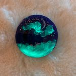 ヘアゴム 月と星空5 黒猫　ポニーフック　ブローチ