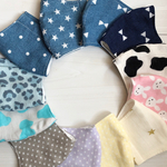 【送料無料】⭐︎選べる2枚⭐︎子供用立体ガーゼマスク　水玉 スター 牛柄 うさぎ ヒョウ柄