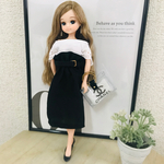 送料無料♡リカちゃん服♡ベルト付き黒ハイウエストスカート♡単品♡リアルクローズ♡ドール服