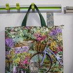 mira様オーダー品：USA生地　ファスナー付きフラワーマーケットトートバッグ
