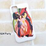 カラフルフクロウ柄スマホケースiPhoneSE/iPhone12mini/iPhone11/iPhoneXR/iPhone13mini/iphone8/iphone13ProMax