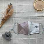 【涼感加工】ミナペルホネンchouchoのhandmadeパッチワークマスク　autumn lavender 𖥧⌂𖦥 