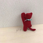 ネコちゃんクリップ  あか
