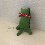 ネコちゃんクリップ   緑
