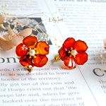 orange flowerシンプルイヤリング/ピアス