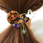 ハロウィン　ポニーフック　ジャックオーランタン　オバケ　ヘアアクセサリー