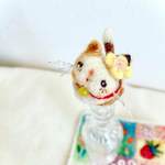 羊毛フェルト　ネコ玉ちゃん　かんざし風　Uピン