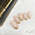 ミラーフレンチ#ニュアンスネイル#ベージュ#秋#ネイルチップ