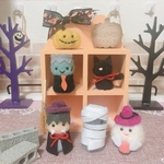 羊毛フェルト　ハロウィンおもしろ飾り棚